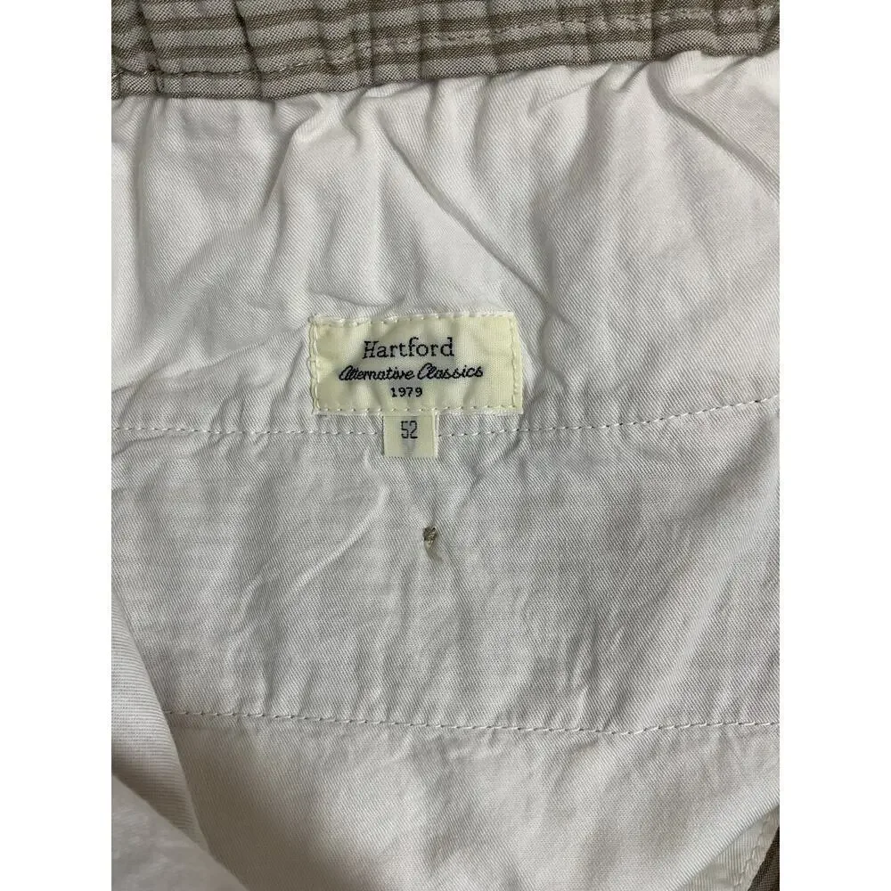Hartford Men's Tanker Woven Tan/Taupe 100% Cotton Seersucker‎ Pants Size 52/XL